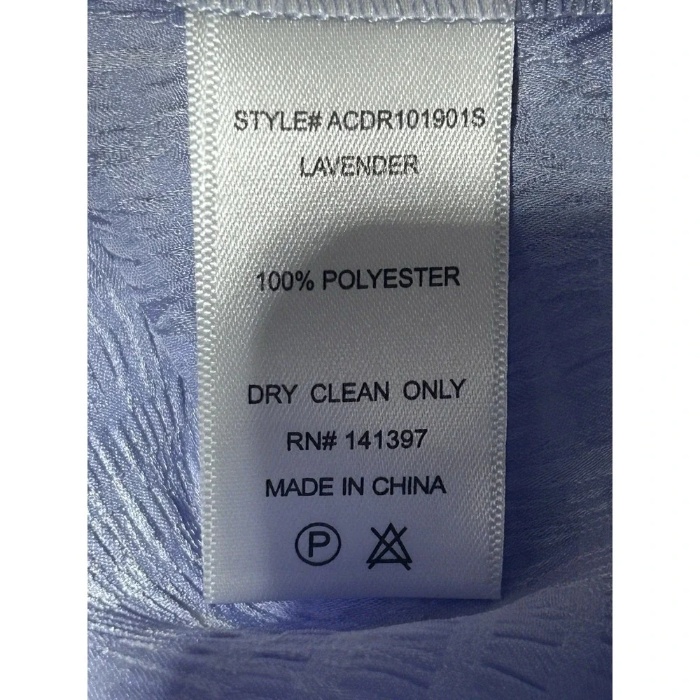 ASTR The Label Women's Medium Short Sleeve Lavender Angled Hem Faux Wrap Dress